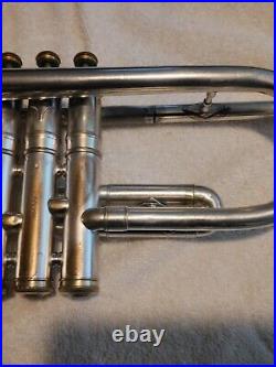 1926 CG Conn Silver Plated Engraved Trumpet