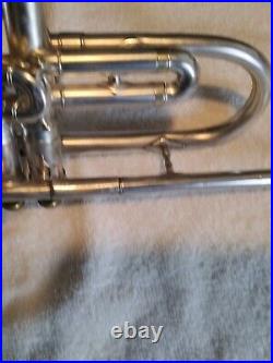 1926 CG Conn Silver Plated Engraved Trumpet