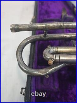 Antique Lyon & Healy Silver Plated Brass American Professional Chicago Trumpet