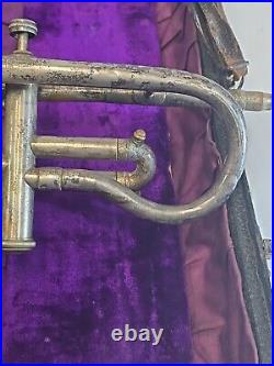 Antique Lyon & Healy Silver Plated Brass American Professional Chicago Trumpet