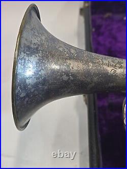 Antique Lyon & Healy Silver Plated Brass American Professional Chicago Trumpet