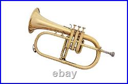 BEAUTIFUL PROFESSIONAL QUALITY NEW BRASS Bb FLAT FLUGEL HORN+FREE CASE M/P