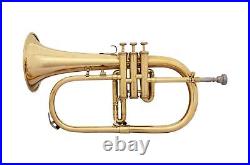 BEAUTIFUL PROFESSIONAL QUALITY NEW BRASS Bb FLAT FLUGEL HORN+FREE CASE M/P