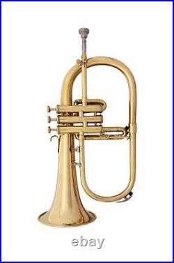 BEAUTIFUL PROFESSIONAL QUALITY NEW BRASS Bb FLAT FLUGEL HORN+FREE CASE M/P