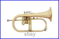 BEAUTIFUL PROFESSIONAL QUALITY NEW BRASS Bb FLAT FLUGEL HORN+FREE CASE M/P