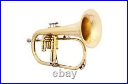 BEAUTIFUL PROFESSIONAL QUALITY NEW BRASS Bb FLAT FLUGEL HORN+FREE CASE M/P