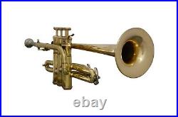 BEAUTIFUL PROFESSIONAL QUALITY PICCOLO TRUMPET Bb/A FLAT NEW BRASS FREE CASE+M/P