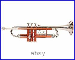 Bb PITCH TRUMPET ORANGE COLORED+NICKEL SILVER WITH CASE AND MP PRO TESTED BUY