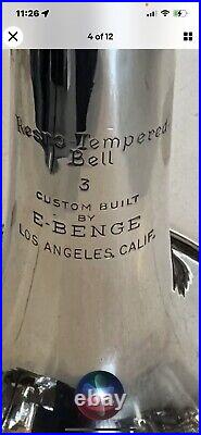 Benge California #23283 ML Silver Plated Gold Slide. Overhauled New Case Bb