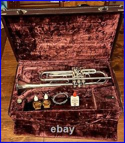 Benge Trumpet Resno-Tempered 3 Bell Custom Built USA Silver Plate WithCase EUC