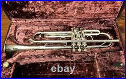 Benge Trumpet Resno-Tempered 3 Bell Custom Built USA Silver Plate WithCase EUC