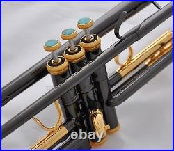 Black Nickel Gold bell Trumpet Horn Turquoise Key Monel For Professional