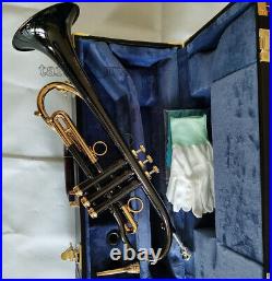 Black nickel 24K Gold Plated Trumpet Bb Horn For Professional