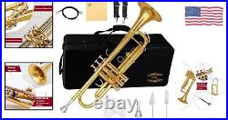 Brass Bb Trumpet with Carrying Case & Gloves Perfect for All Players