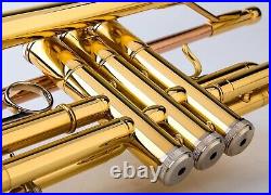 Brass Bb Trumpet with Carrying Case & Gloves Perfect for All Players