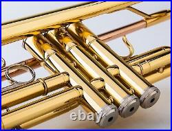 Brass Bb Trumpet with Carrying Case & Gloves Perfect for All Players