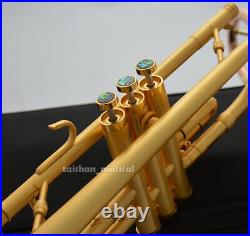 Brushed 24K Gold Trumpet Detachable 2 Bell Double trumpets Case FREE SHIPPING