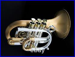 CarolBrass CPT-9392-RLM(D)-Bb-BC Pocket Trumpet 2023 Silver/Brass Combo