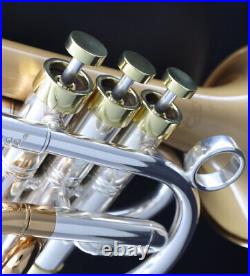 CarolBrass CPT-9392-RLM(D)-Bb-BC Pocket Trumpet 2023 Silver/Brass Combo