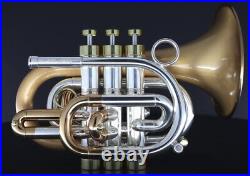 CarolBrass CPT-9392-RLM(D)-Bb-BC Pocket Trumpet 2023 Silver/Brass Combo