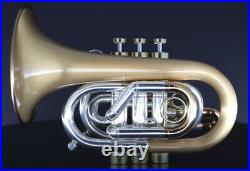 CarolBrass CPT-9392-RLM(D)-Bb-BC Pocket Trumpet 2023 Silver/Brass Combo