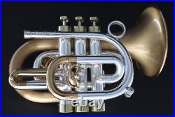 CarolBrass CPT-9392-RLM(D)-Bb-BC Pocket Trumpet 2023 Silver/Brass Combo