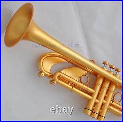 Concert Professional Satin Gold Trumpet Bb Heavy Horn Amado Water key With Case