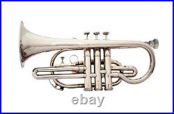 Cornet Professional Bb FLAT NICKEL Expert's Choice+ Hard Case+ Mouthpiece