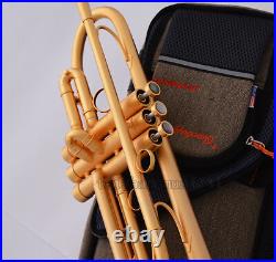 Customized Professional Satin Gold Bb Trumpet Horn Monel Piston Pro. Case