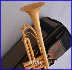 Customized Professional Satin Gold Bb Trumpet Horn Monel Piston Pro. Case