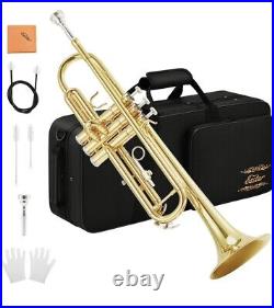 Eastar Concert Trumpet- Student, Pro, School Band- Model ETR-380 Gold Finish