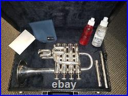 Getzen Eterna 940S Silver Bb/A 4-Valve Piccolo Trumpet-Chem Cleaned, Excellent