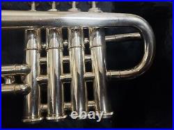 Getzen Eterna 940S Silver Bb/A 4-Valve Piccolo Trumpet-Chem Cleaned, Excellent