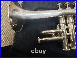 Getzen Eterna 940S Silver Bb/A 4-Valve Piccolo Trumpet-Chem Cleaned, Excellent