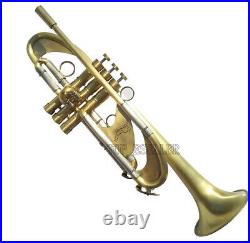 Heavy Brushed Brass Bb Trumpet With Case for professional player