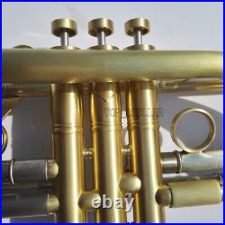 Heavy Brushed Brass Bb Trumpet With Case for professional player