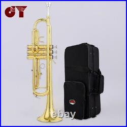 JYTR-E100G Professional Trumpet B-flat Brass Gold Plated Trumpet Instrument