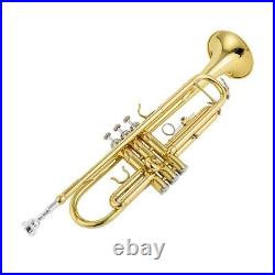 JYTR-E100G Professional Trumpet B-flat Brass Gold Plated Trumpet Instrument