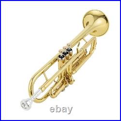 JYTR-E100G Professional Trumpet B-flat Brass Gold Plated Trumpet Instrument