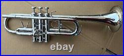 LIMITED OFFER! TRUMPET C NEW SILVER NICKEL FINISHED Bb KEYS TRUMPET FREE CASE