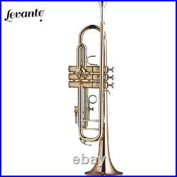 Levante LV-TR6305 Professional Concert Series Bb Clear Lacquer Trumpet + Case