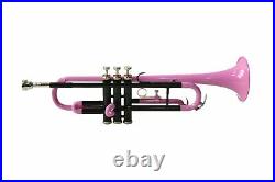 Mini Pocket Trumpet Pink Black Brass Finish Bb Keys Free Hard Case