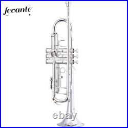 NEW Levante LV-TR6301 Professional Concert Series Bb Silver Trumpet + Case