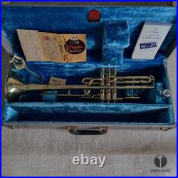 NOS C. G. Conn 3B Herald trumpet, case, Bach mouthpiece, accessories GAMONBRASS