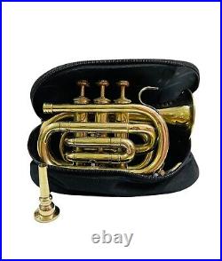 Nautical Shinny Brass Trumpet Professional Horn 3 Vale+ Mouthpiece With Case