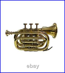 Nautical Shinny Brass Trumpet Professional Horn 3 Vale+ Mouthpiece With Case