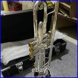 New 8335GS Trumpet Silver Gold Key with Case Professional Trumpet Instrument