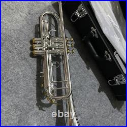 New 8335GS Trumpet Silver Gold Key with Case Professional Trumpet Instrument