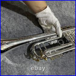 New 8335GS Trumpet Silver Gold Key with Case Professional Trumpet Instrument