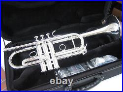 New Carol Brass 5062-H-GSS-C-S Professional C Trumpet Silver Plated with Case